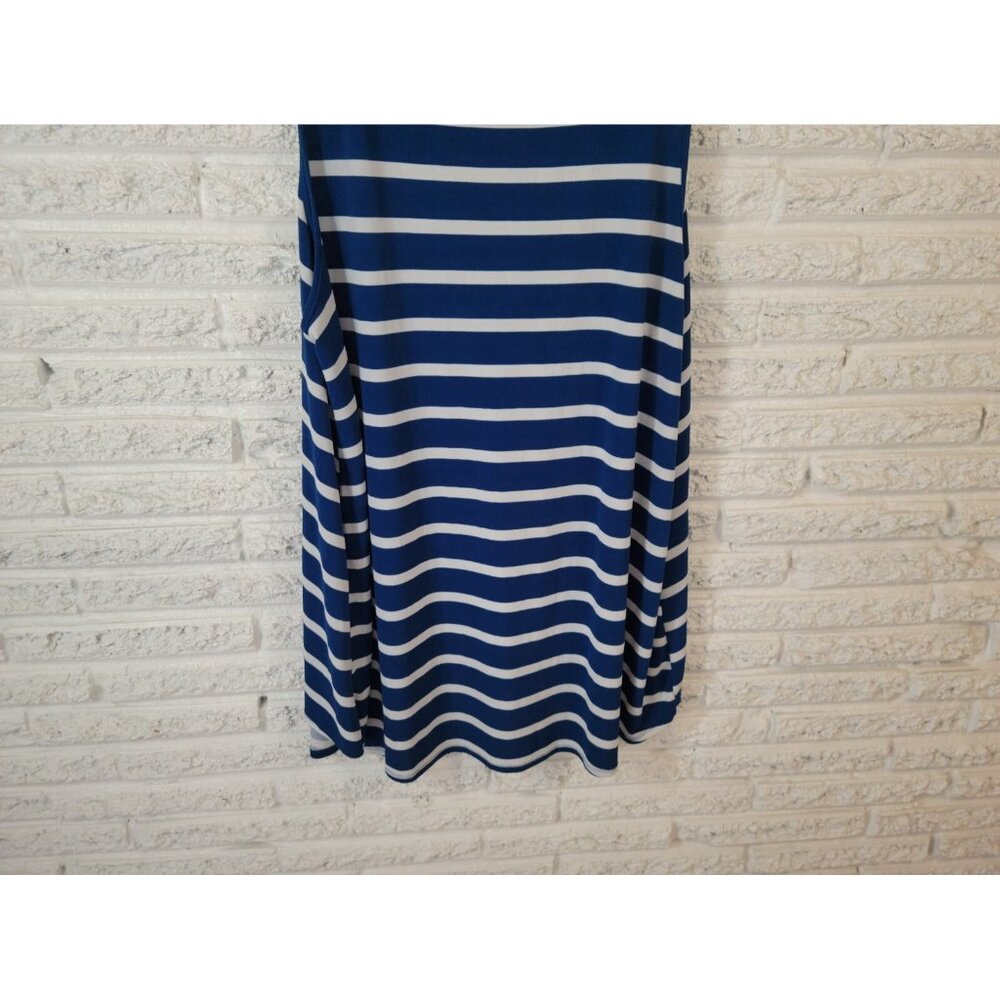 Lularoe Women Top 2XL Plus Tunic Sleeveless Dress Asymmetric Blue STR19E - Picture 8 of 11